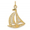 14k Filigree Sailboat Charm