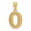 14k Polished Etched Number 0 Pendant
