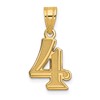 14k Polished Etched Number 4 Pendant