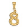 14k Polished Etched Number 8 Pendant
