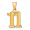 14k Polished Etched Number 11 Pendant