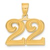 14k Polished Etched Number 22 Pendant