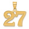 14k Polished Etched Number 27 Pendant