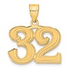 14k Polished Etched Number 32 Pendant