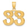14k Polished Etched Number 33 Pendant