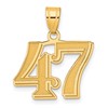 14k Polished Etched Number 47 Pendant