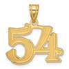 14k Polished Etched Number 54 Pendant