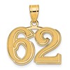 14k Polished Etched Number 62 Pendant