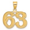 14k Polished Etched Number 63 Pendant