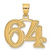 14k Polished Etched Number 64 Pendant
