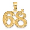 14k Polished Etched Number 68 Pendant