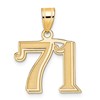 14k Polished Etched Number 71 Pendant