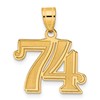 14k Polished Etched Number 74 Pendant