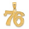 14k Polished Etched Number 76 Pendant