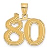 14k Polished Etched Number 80 Pendant