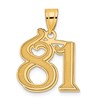 14k Polished Etched Number 81 Pendant
