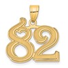 14k Polished Etched Number 82 Pendant