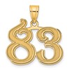 14k Polished Etched Number 83 Pendant