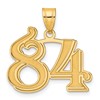 14k Polished Etched Number 84 Pendant