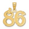 14k Polished Etched Number 86 Pendant