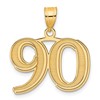 14k Polished Etched Number 90 Pendant