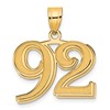 14k Polished Etched Number 92 Pendant
