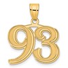 14k Polished Etched Number 93 Pendant