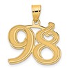 14k Polished Etched Number 98 Pendant