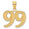 14k Polished Etched Number 99 Pendant