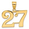14k Polished Number 27 Pendant