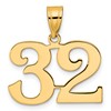 14k Polished Number 32 Pendant