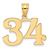 14k Polished Number 34 Pendant