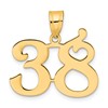 14k Polished Number 38 Pendant