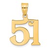 14k Polished Number 51 Pendant