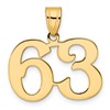 14k Polished Number 63 Pendant