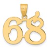 14k Polished Number 68 Pendant