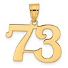 14k Polished Number 73 Pendant