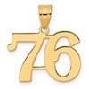14k Polished Number 76 Pendant