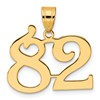 14k Polished Number 82 Pendant