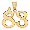 14k Polished Number 83 Pendant