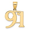 14k Polished Number 91 Pendant