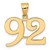 14k Polished Number 92 Pendant