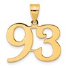 14k Polished Number 93 Pendant
