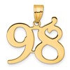 14k Polished Number 98 Pendant