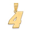 14k Polished Block Number 4 Pendant