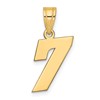 14k Polished Block Number 7 Pendant