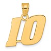 14k Polished Block Number 10 Pendant