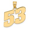 14k Polished Block Number 53 Pendant