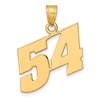 14k Polished Block Number 54 Pendant