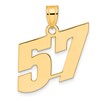 14k Polished Block Number 57 Pendant